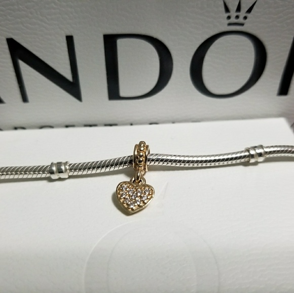 Pandora 17cm Sterling silver w/14k Gold clasp - Picture 3 of 3